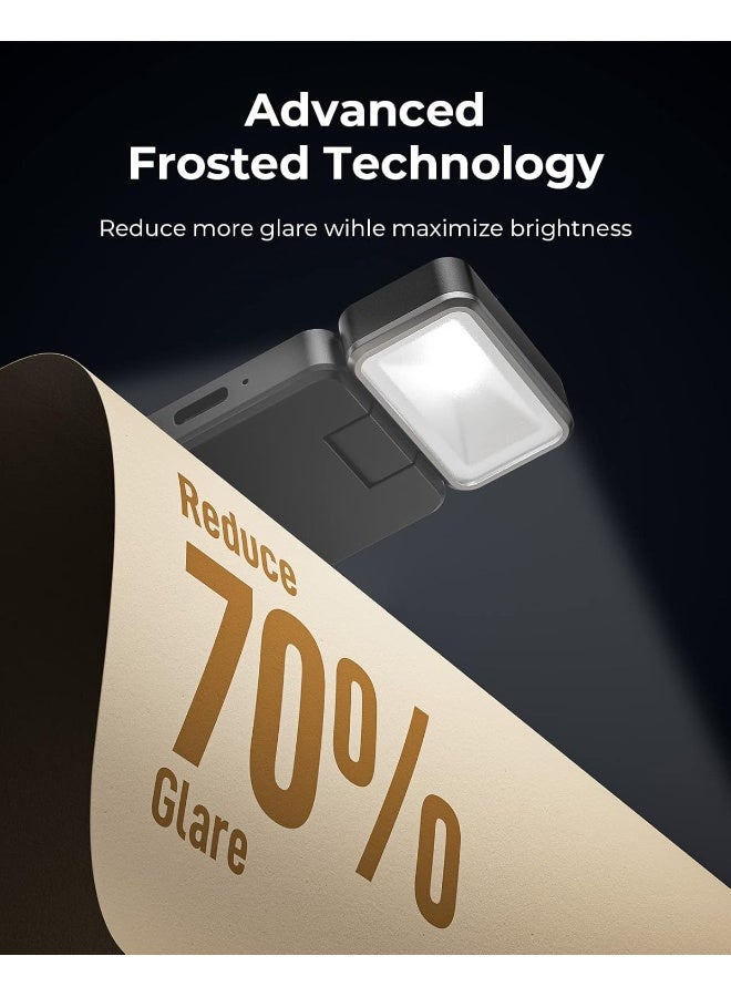 86lux Reading Lamp Book Clamp, Rechargeable Book Lamp for Reading in Bed, Ultralight LED Clamp Lamp with 3 Amber Colours and Continuous Dimming for Night Reading for Book Lovers, Children, Grey - Image 3